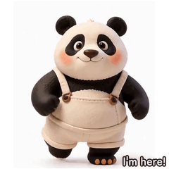 Lala the panda saying I'm here!
